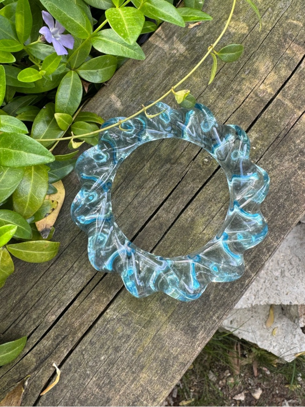 Escada Exotics Blue Resin Bangle.
